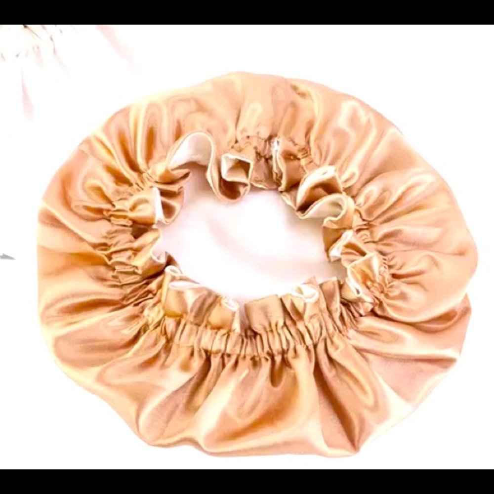 (New) Gold Onesize fits all silk hair Bonnet